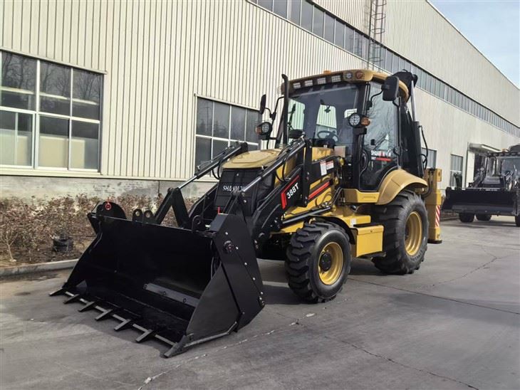 388T Backhoe Loader With 6 in 1 Bucket,Telescopic Arm